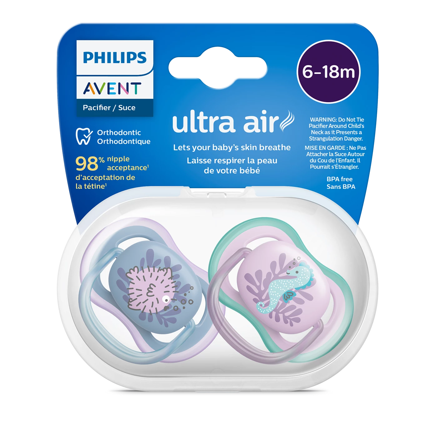 Chupo Philips Avent Ultra Air SCF085/61 (Pez Globo/Caballo de Mar)