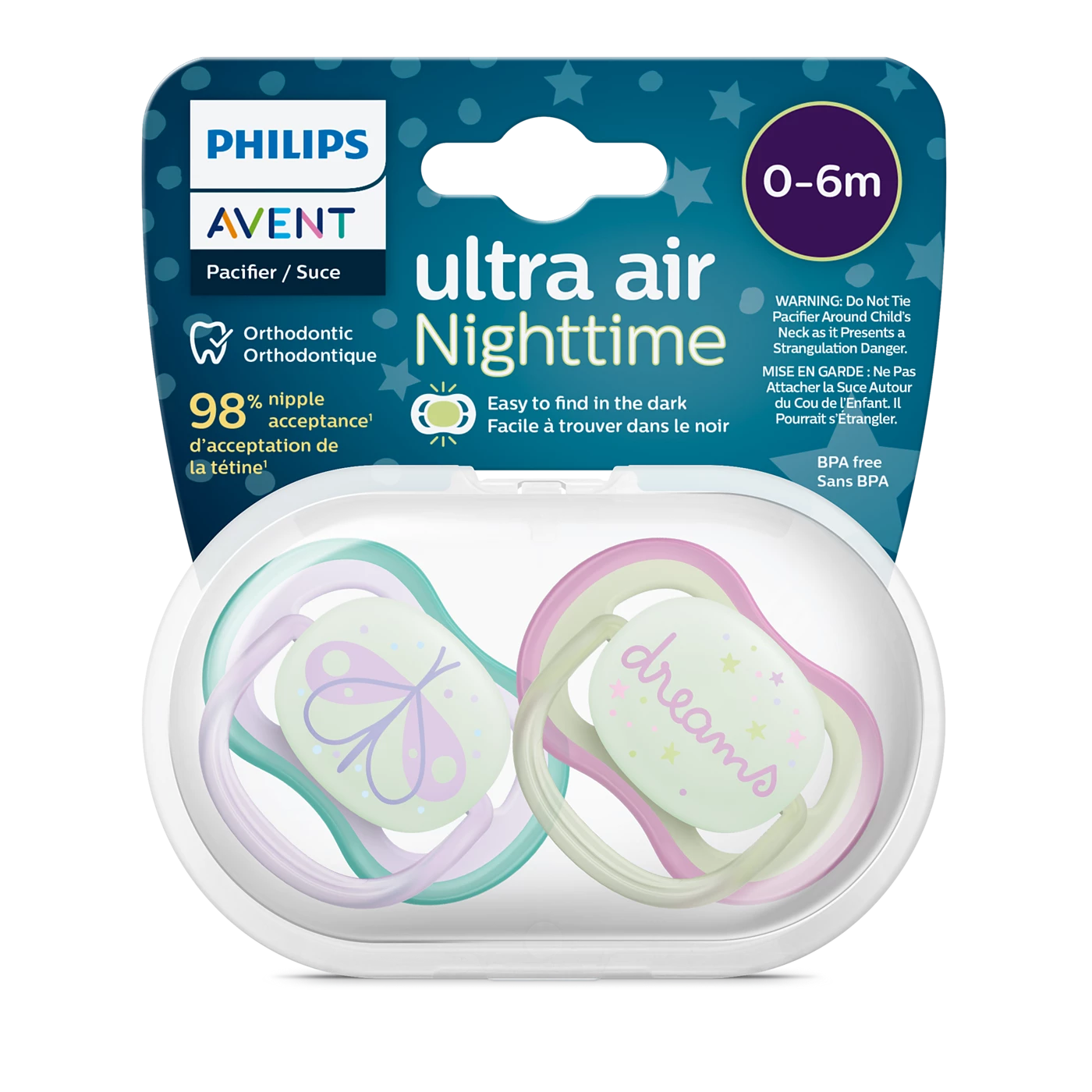 Chupo Philips Avent Ultra Air SCF376/19 (Mariposa/Sueño)