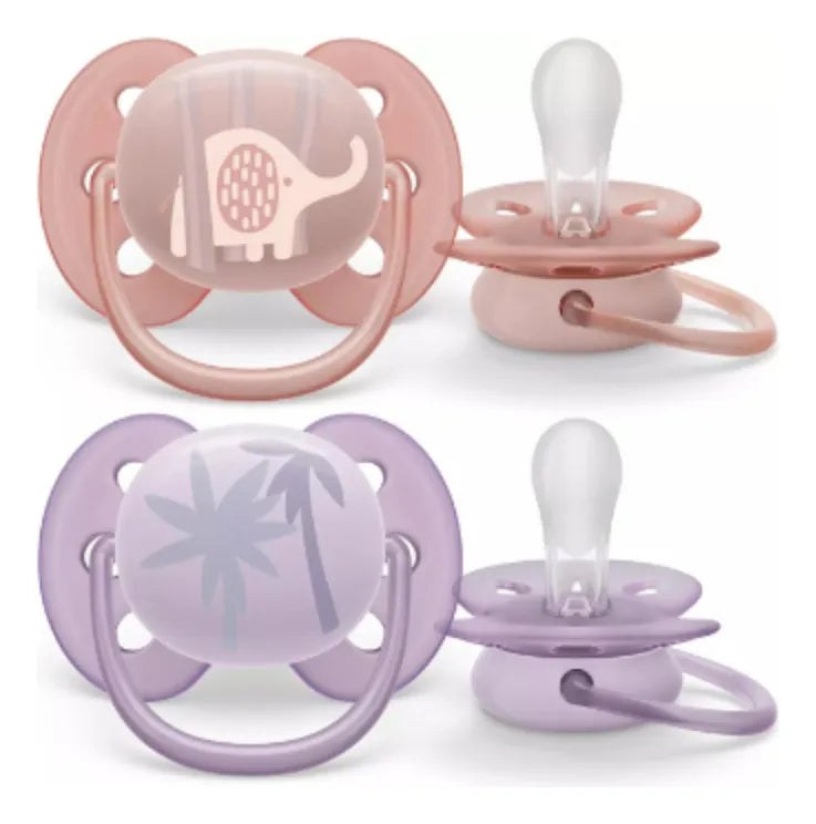 Chupo Entretencion Ultra Soft 0-6m X2 Elef/palmera - Avent