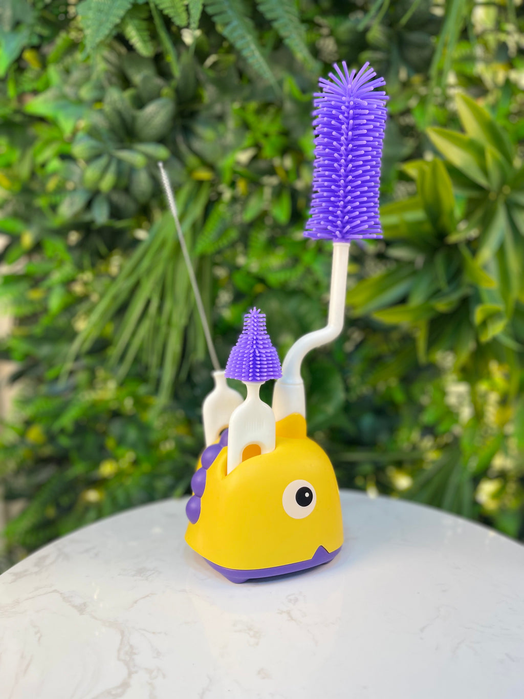 Kit de Cepillos Limpiadores para Biberones y Chupones - Diseño "Dinosaurio Feliz"