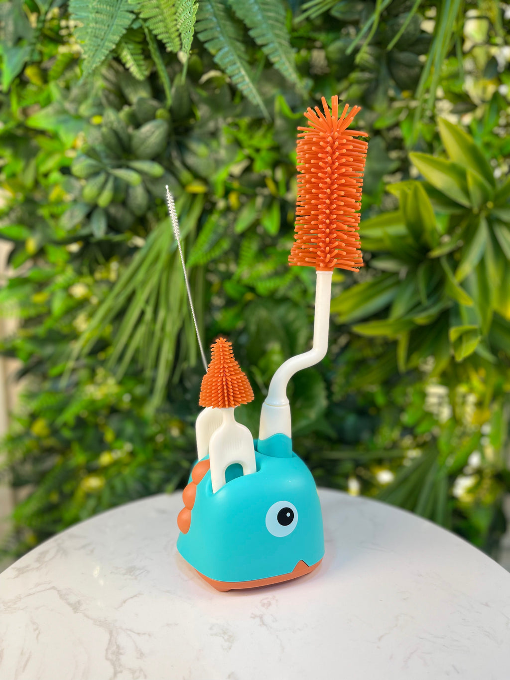 Kit de Cepillos Limpiadores para Biberones y Chupones - Diseño "Dinosaurio Feliz"