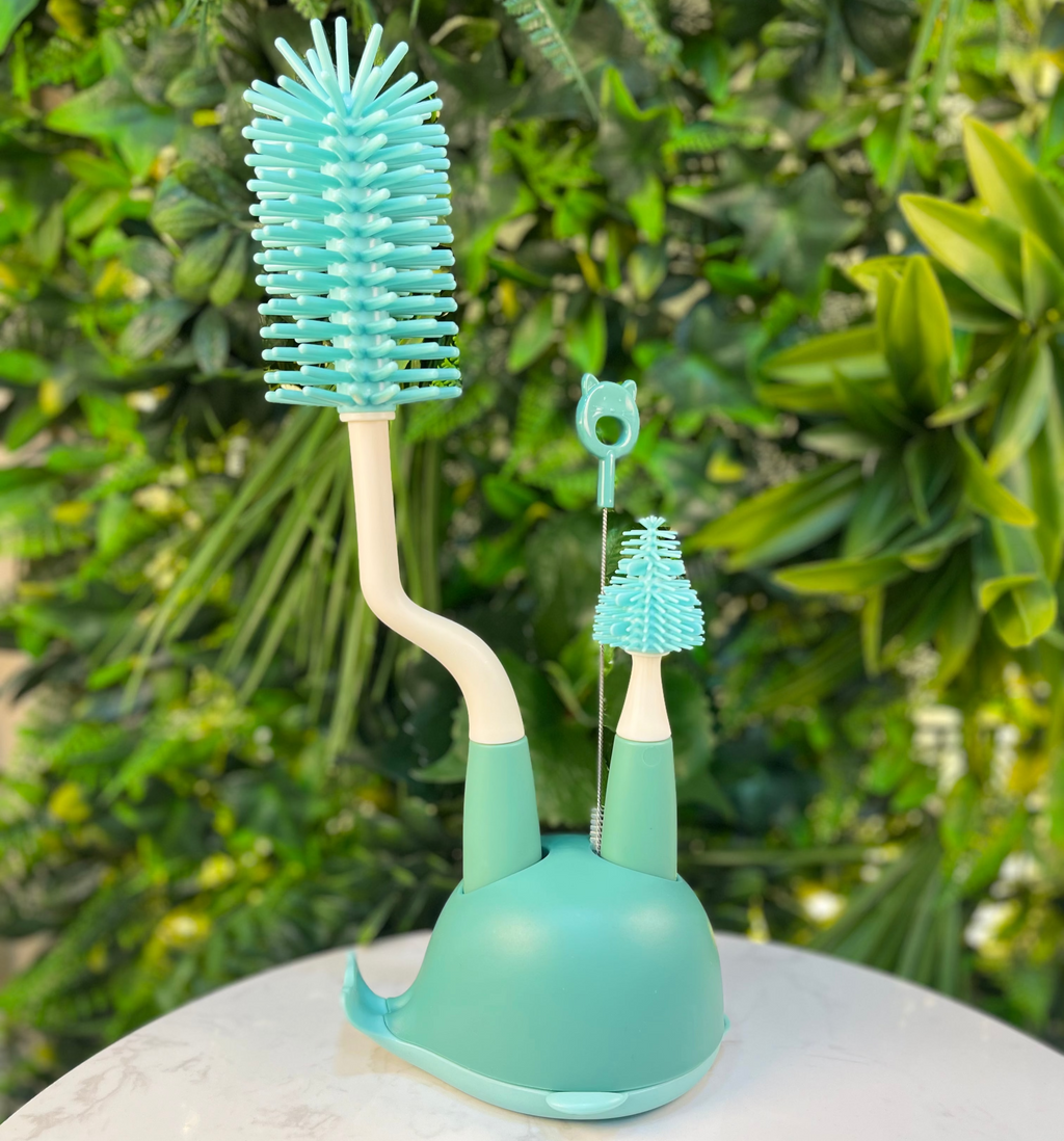 Kit de Cepillos Limpiadores para Biberones y Chupones - Ballena Amigable