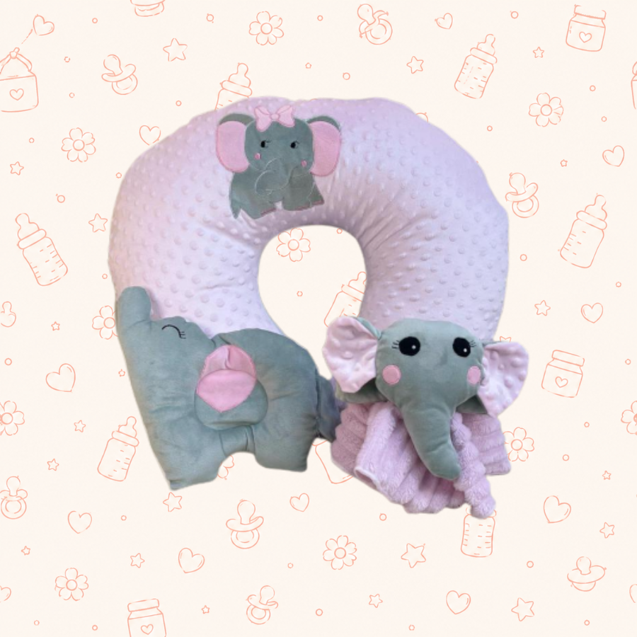 Dona de lactancia burbujas elefante rosada