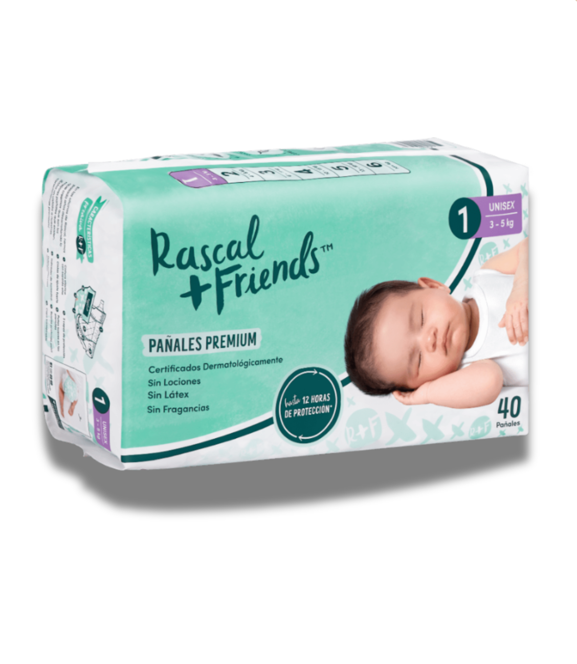 Pañales Rascal Friends Premium Etapa 1 x40Und