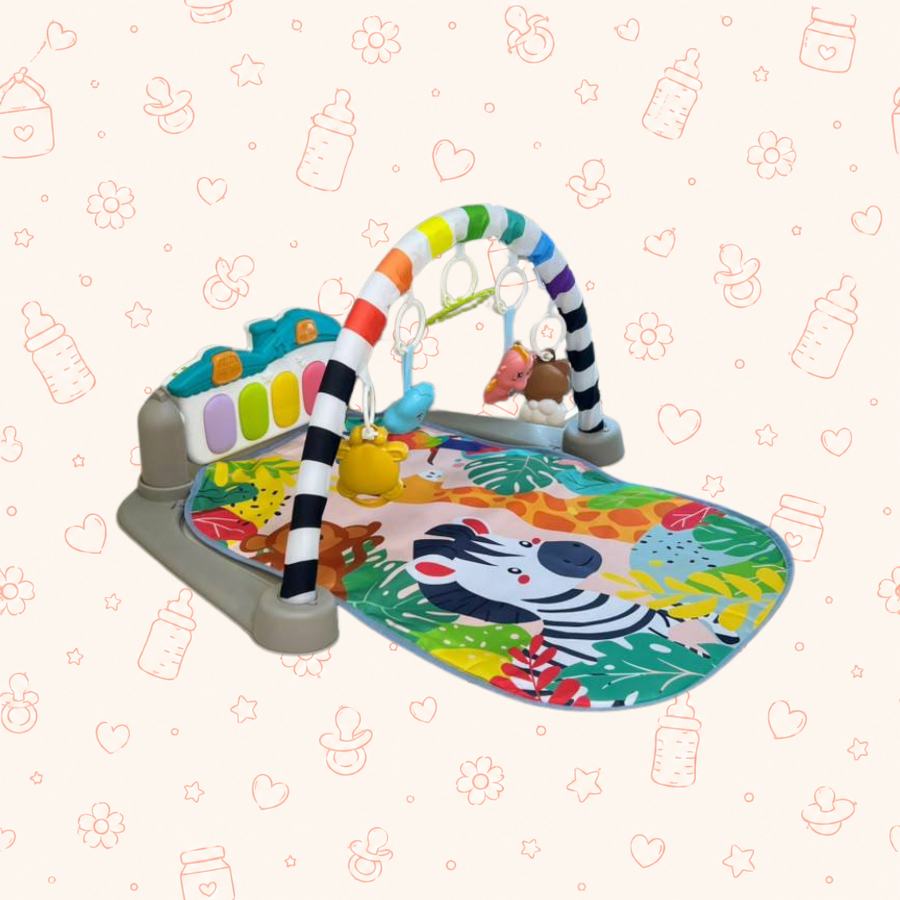 Gimnasio de piano microfono multicolor