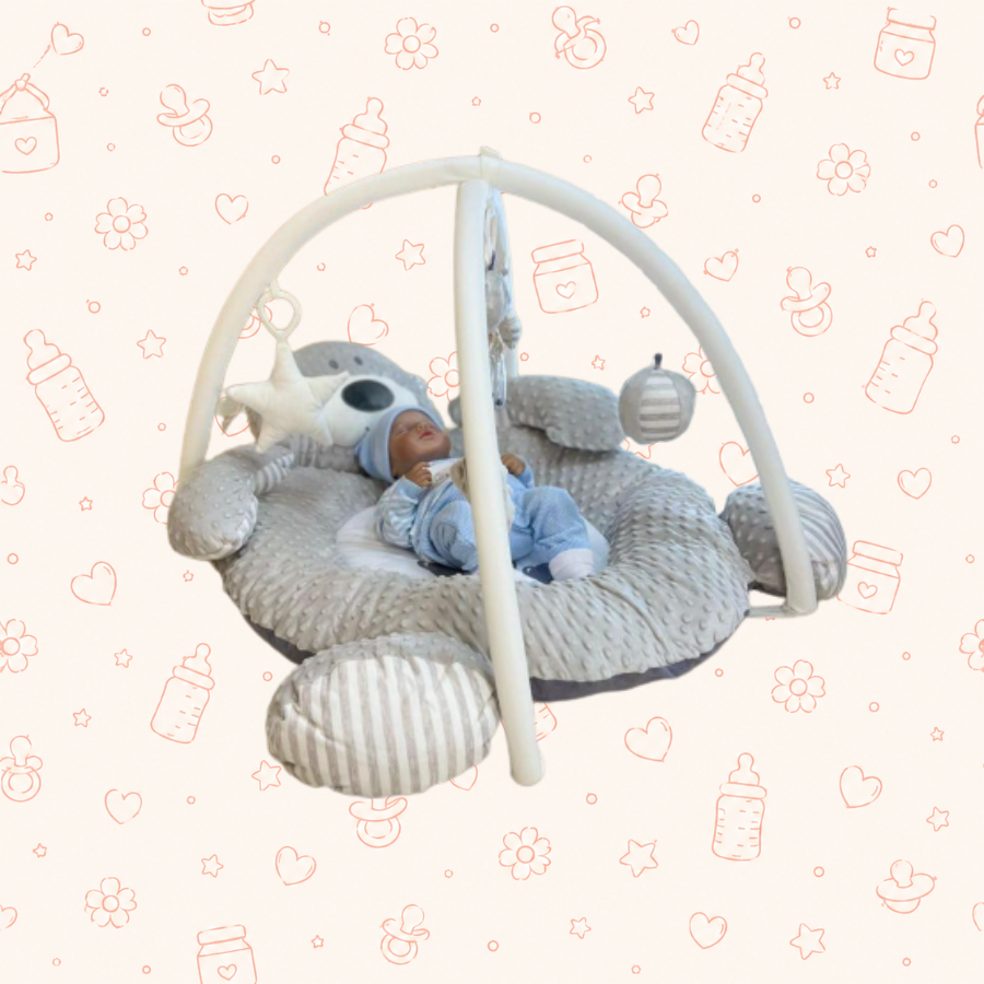 Gimnasio luxury de peluche gris