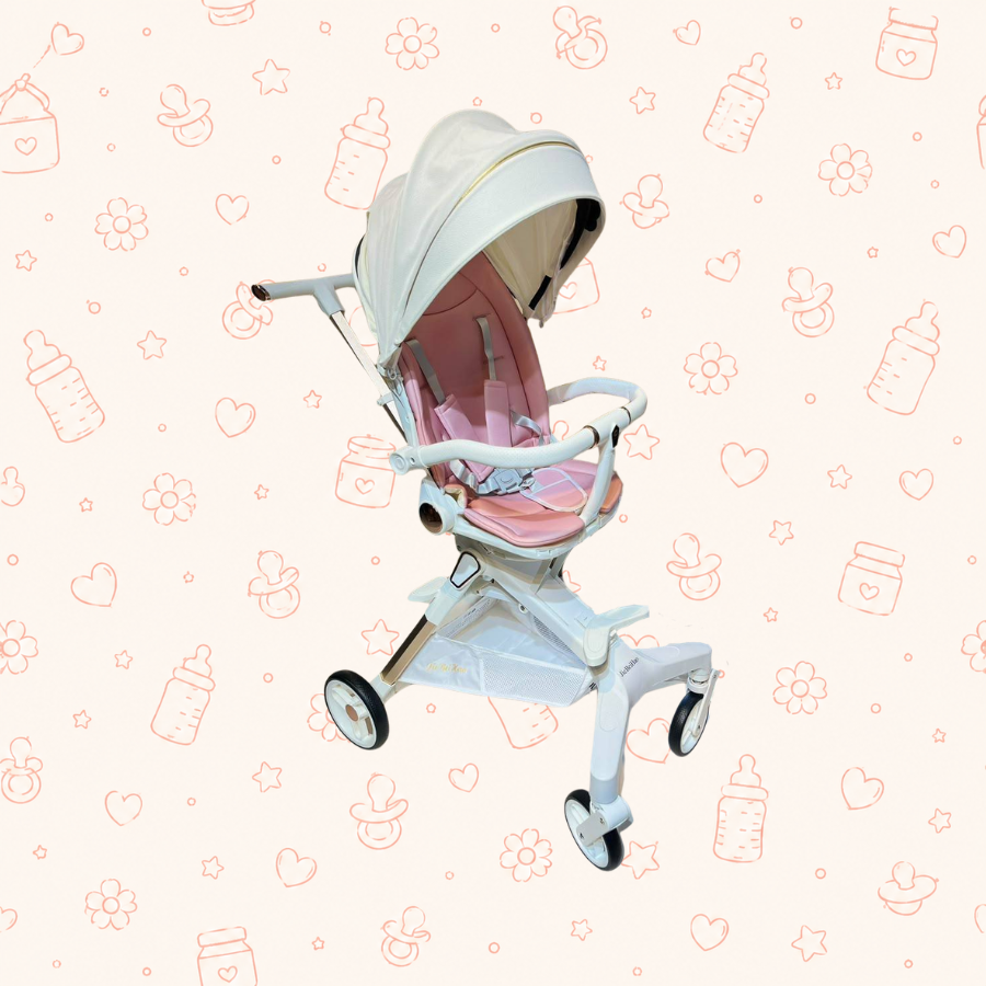 Paseador tripode H6 Blanco-rosa